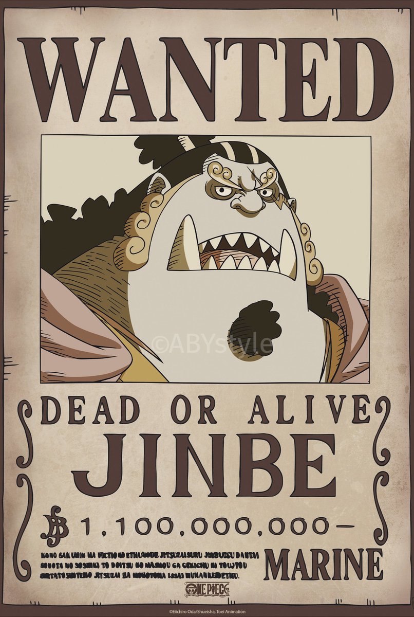ABYSTYLE Poster One Piece - Wanted Jinbe Wano 38x52cm Divers