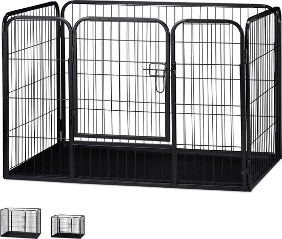 PawHut puppyren, 76 cm hoog, 8 panelen, met bodemzeil en combo-dakzeil