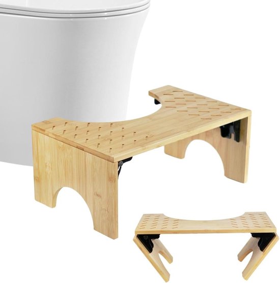 Toiletkruk van hout, inklapbare toiletkruk voor volwassenen, van bamboe, opstapkruk, anti-verstopping, gezonde zithouding, badkamerkruk voor volwassenen en kinderen Toiletkruk van hout, inklapbare toiletkruk voor volwassenen, van bamboe, opstapkruk, anti-verstopping, gezonde zithouding, badkamerkruk voor volwassenen en kinderen