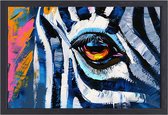 Oog schilderij - Dier schilderij - Canvas schilderij Kleuren - Wanddecoratie klassiek - Canvas met baklijst schilderijen woonkamer - Muurkunst canvas met baklijst 100x75 cm