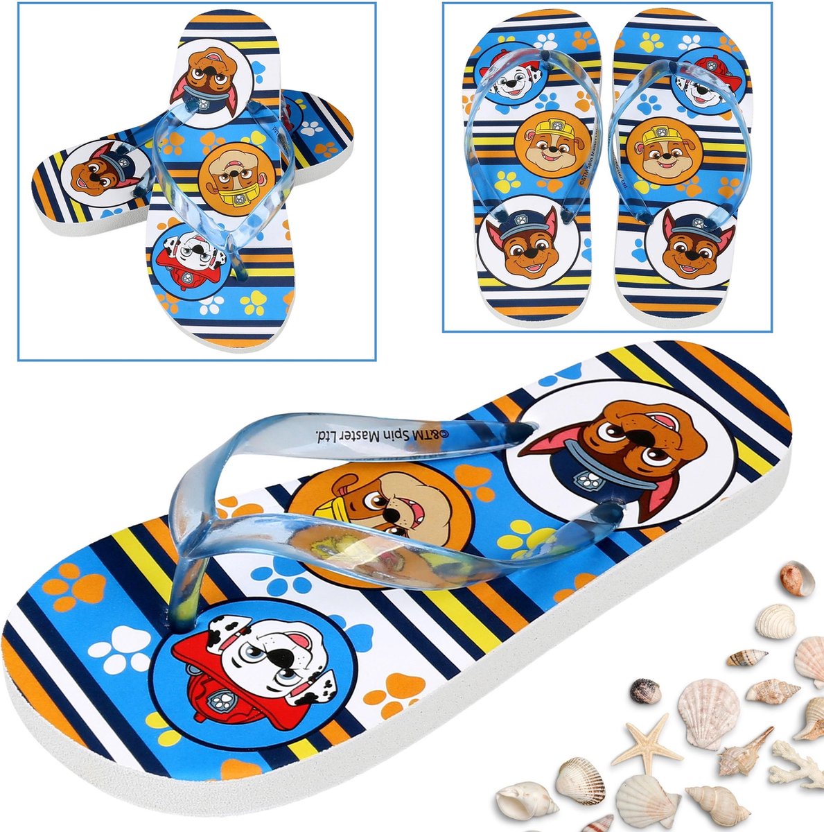 PRODUKT Paw Patrol Marshall Chase Rubble Kleurrijke slippers flip-flops voor jongens badslippers voor jongens blauwe bandjes