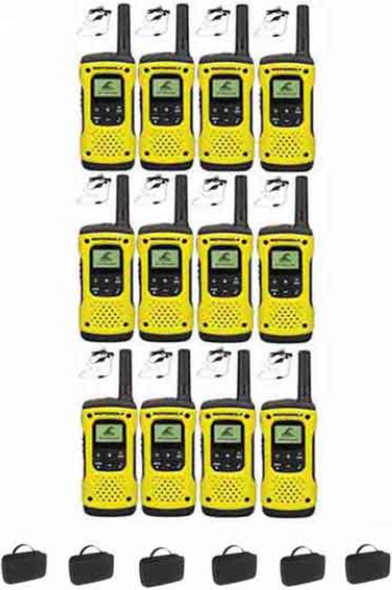Set van 12 Motorola TLKR T92 H2O IP67 PMR446 Portofoons met beveiliging oortje
