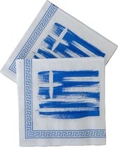 Griekenland Servetten - 40x - papier - wegwerpservetten - 3 laags - 33x33 cm - Griekse vlag