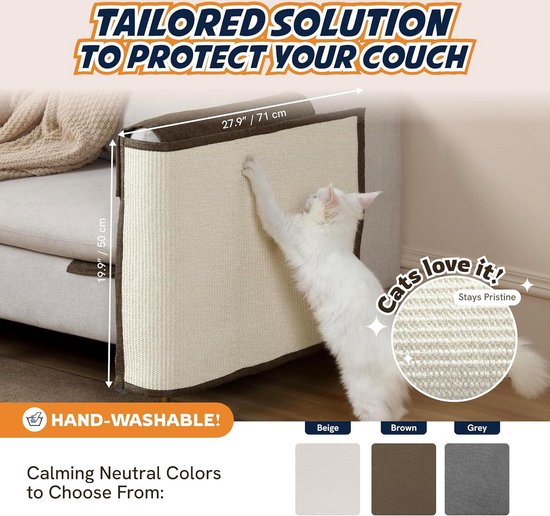 PROTECTO Kattenbestendige bankbeschermer & krabmeubel Guard w/Sofa Safe™ ontwerp en grip-strakke lijm - effectief bankbeen en hoek krasafschrikking en afstotend middel PROTECTO Kattenbestendige bankbeschermer & krabmeubel Guard w/Sofa Safe™ ontwerp en grip-strakke lijm - effectief bankbeen en hoek krasafschrikking en afstotend middel