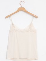 Sissy-Boy - Witte singlet met kanten details