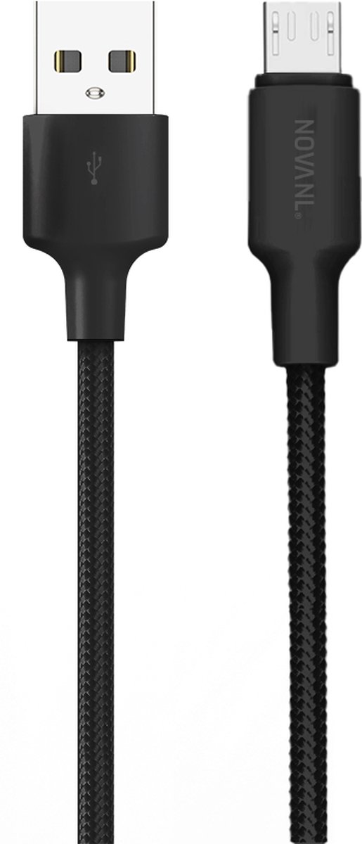 NOVANL Snellader USB A naar Micro USB Kabel - Zwart - 0.5M - USB Kabels - Oplader - Lader