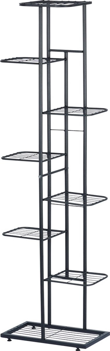 Plantenstandaard Metaal Zwart 8-Niveaus 142 cm - Plantenrek voor Bloempotten