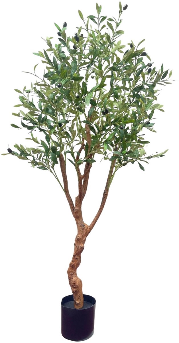 Kunst Olijfboom 150cm | Olijf Kunstplant | Grote Kunstplant | Valse Olijfboom | Nep Olijfboom 150cm | Kunstplant voor binnen (lichte stam)