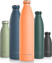 LARS NYSØM - 'Ren' Roestvrijstalen drinkfles 1500ml - BPA-vrij geïsoleerde waterfles 1,50 Liter - Pumpkin Orange