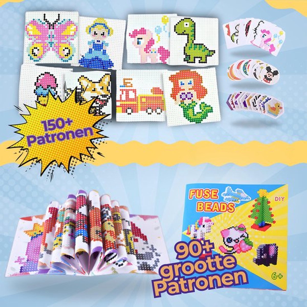 CosmoToys® Strijkkralen - Incl. Grondplaten & Voorbeeldenboekje - Creatief Speelgoed - Knutselkoffer - Speelgoed 5 Jaar - 23.000 Stuks - 23 Kleuren — afbeelding 6