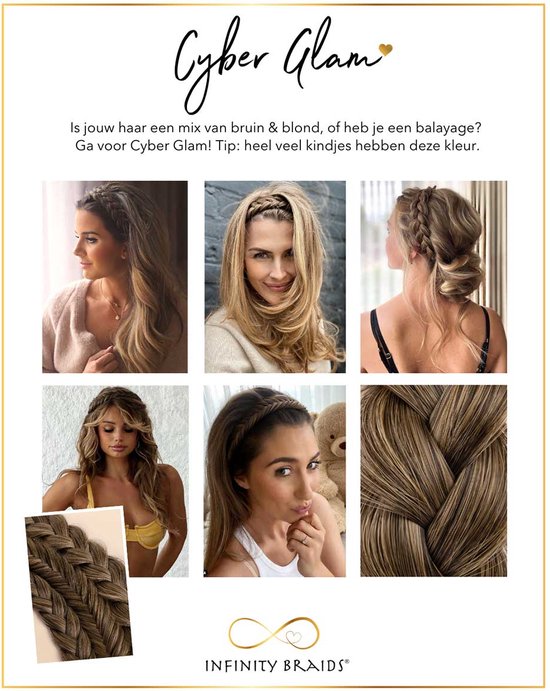 Infinity Braids - Braidies - Set van 3 Clip-in Vlechtjes - Lizzy, Jolie ...