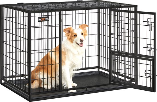 Foto: Hondenkooi mesh box puppy run xl met 2 deuren 107 x 70 x 74 9 cm zwart