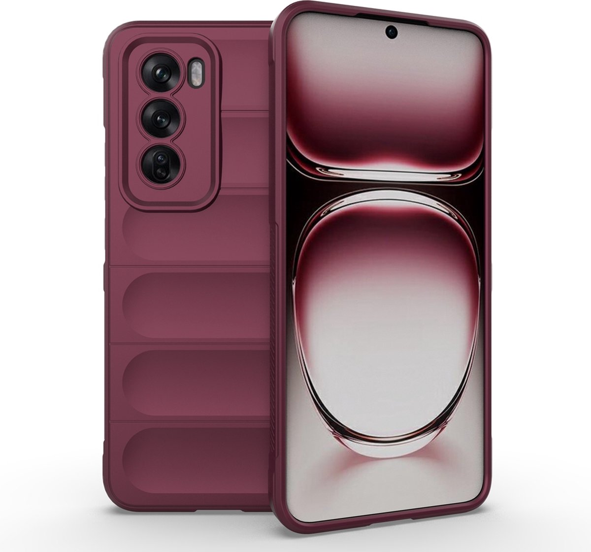 MobyDefend Hoesje - Geschikt voor Oppo Reno12 - TPU Gripcase - Paars