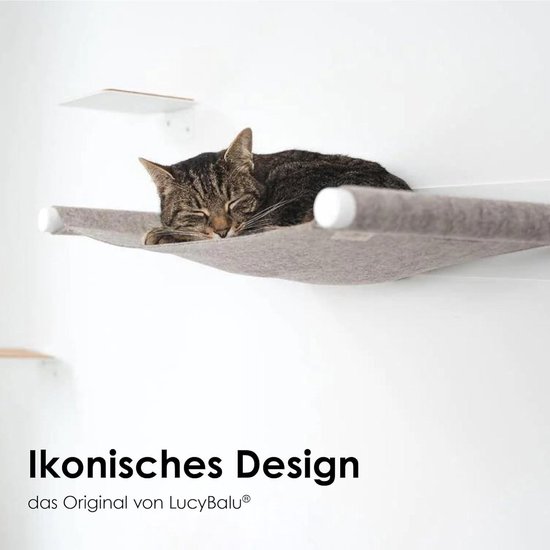 LucyBalu® Kattenligstoel & klimplank met vilt voor wandhoeken