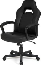 Bol.com Ergonomische bureaustoel - gaming stoel voor volwassenen - zwart PU-leer met geperforeerd leer Gaming chair aanbieding