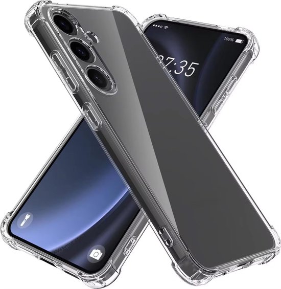 Telefoonhoesje Geschikt voor Samsung Galaxy A14 transparant - Shockproof TPU Siliconen Hoesje met Stootrand - Smartphonica geschikt voor Samsung Galaxy A14