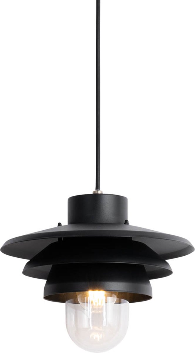 QAZQA morty - Design Hanglamp voor buiten - 1 lichts - Ø 28.5 cm - Zwart - Buitenverlichting