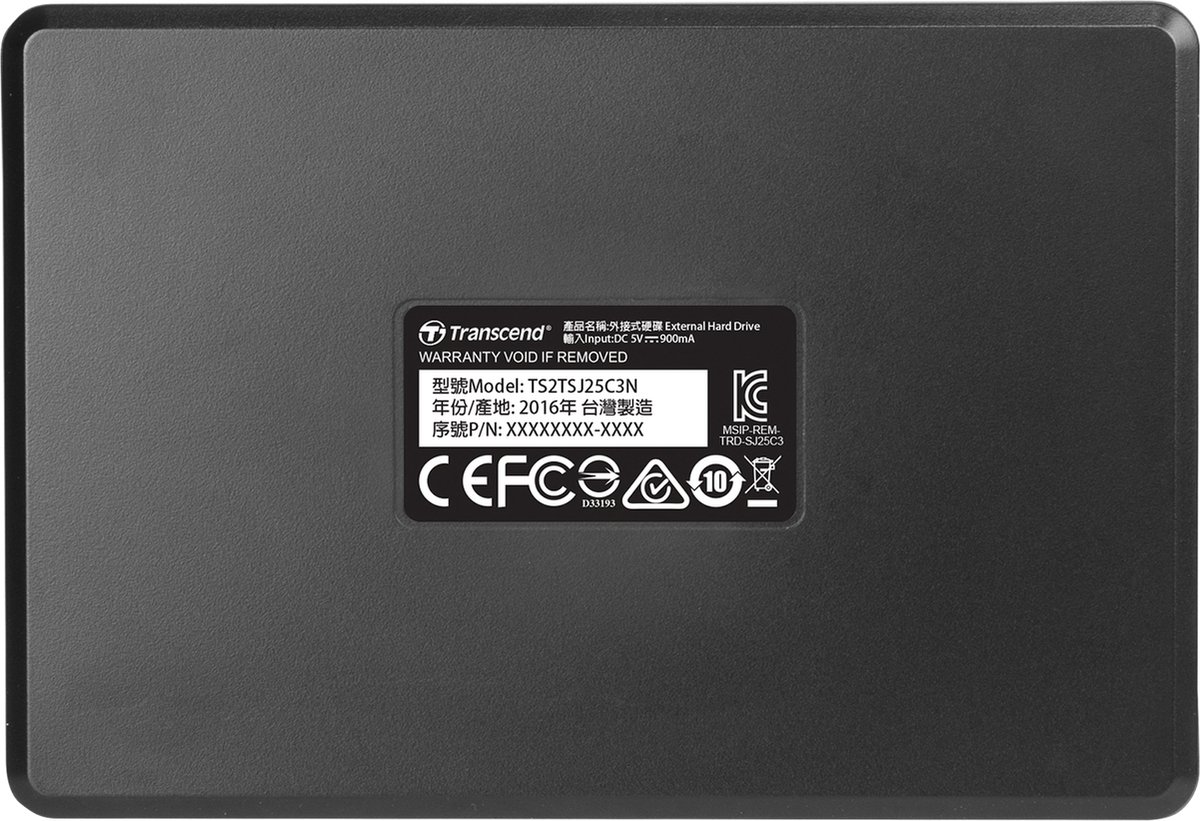 Transcend StoreJet 25C3 3.0 (3.1 Gen 1) 2000GB Aluminium