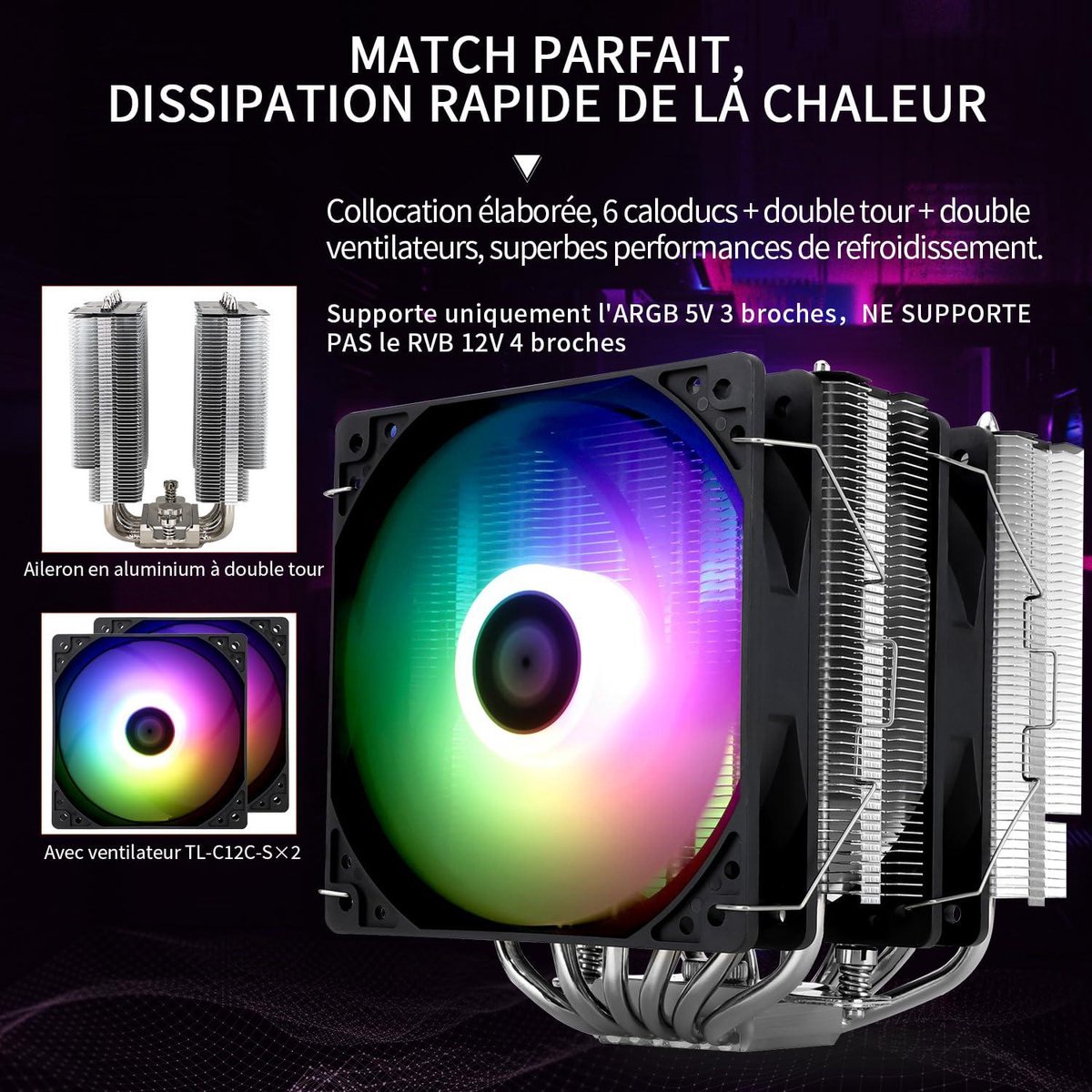 120Mm Twin Tower Cpu Koeler - afbeelding 8