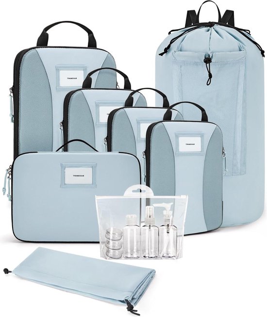 8 Pack Bagage Verpakking Organisatoren Verpakking Kubussen Waterdichte Koffer Organizer Tassen Reizen Verpakking Organisatoren (zwart