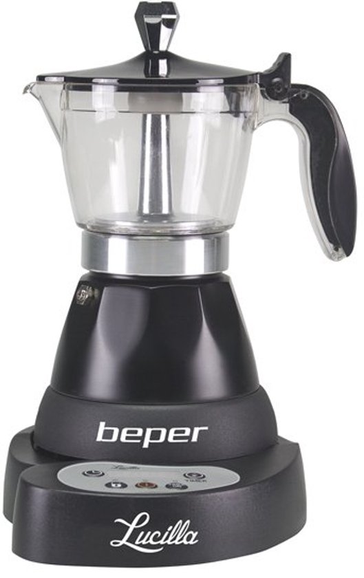 Beper BC.041N- elektrische espressomachine- 3 koffiekopjes