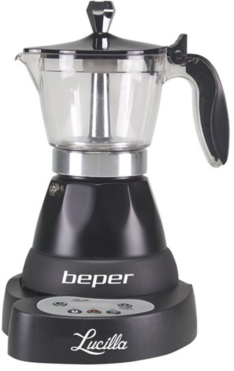 Beper BC.041N- elektrische espressomachine- 3 koffiekopjes