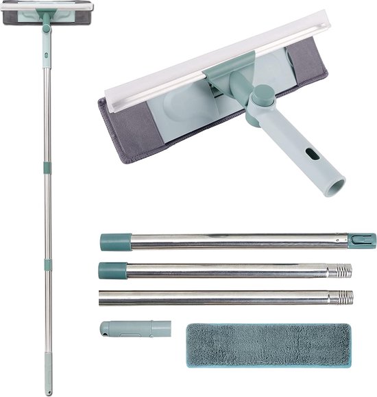 Solacis Lave vitre avec manche - Nettoyeurs de vitres - Raclette vitre - Essuie vitre avec manche télescopique - Must pour laver vos vitres !