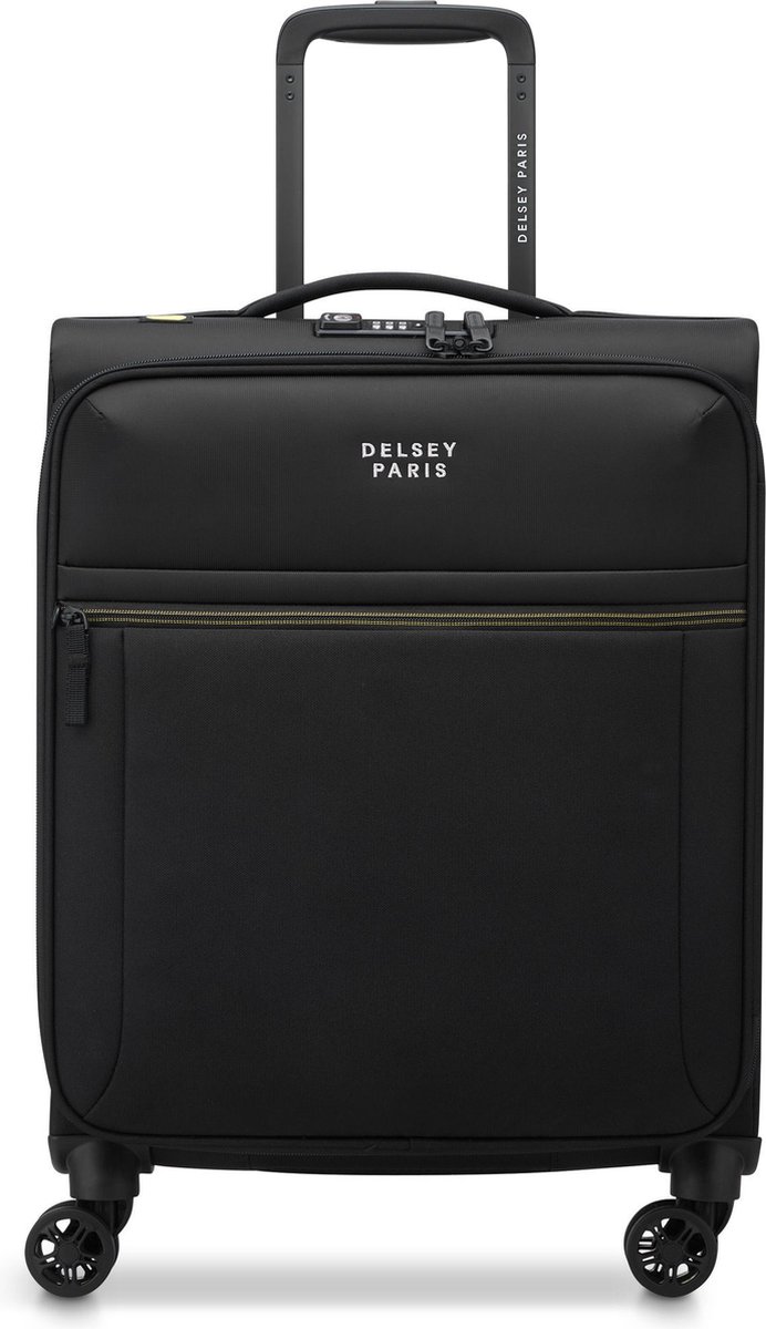 DELSEY Brochant 3 – Handbagagekoffer 55 × 40 × 20 cm – Lichtgewicht 1,9 kg – TSA-slot – Black
