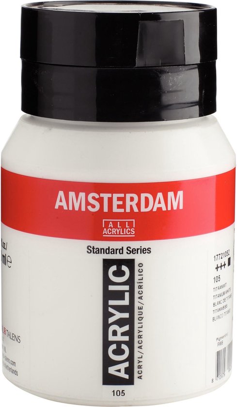 Peinture acrylique Amsterdam Standard 500ml 105 Blanc titane