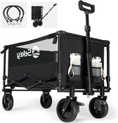 Bol.com Sekey XXL Opvouwbare Bolderwagen 160L 150KG draagvermogen geschikt voor ruw terrein - strand kamperen winkelen - met rem... aanbieding