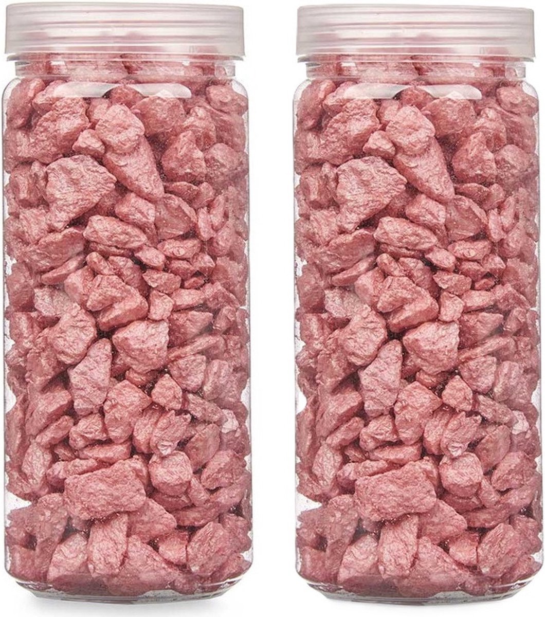 Giftdecor decoratie stenen/steentjes/kiezels - roze - 10-20 mm steentjes - 1400 gram - Aquarium en vazen vulling