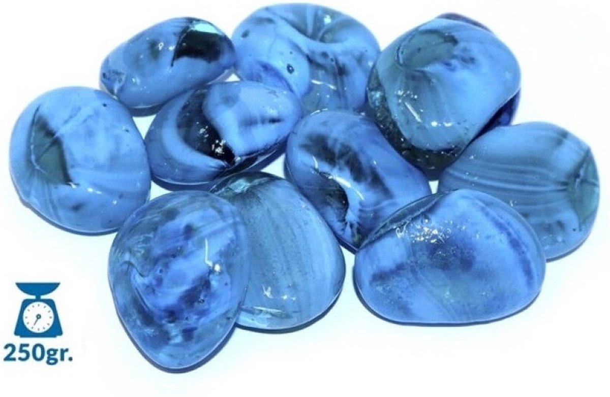 Concorde Decoratie/hobby stenen/kiezelstenen - edelstenen kleuren lichtblauw - 250 gram / 2 a 3 cm - klein formaat