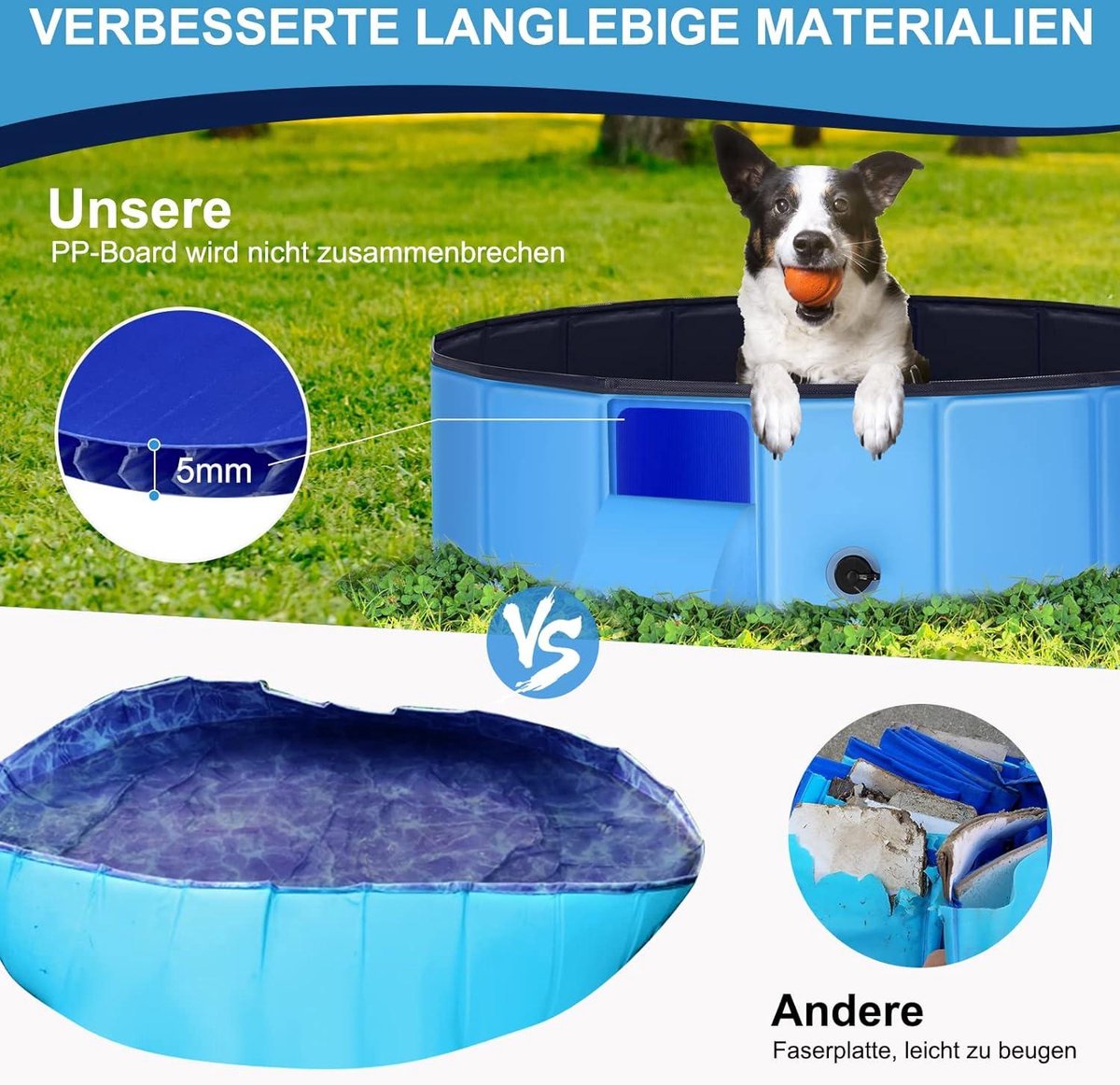 Hondenzwembad Trixie 39481 - Zwembad Voor Honden Met Een Diameter Van 80 20 Cm In Turquoise Grijs Hondenzwembad