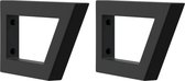 vidaXL - Wandbeugels - voor - wasbak - 2 - st - trapezium - staal - zwart