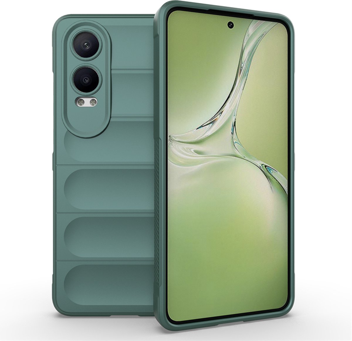 MobyDefend Hoesje - Geschikt voor OnePlus Nord CE 4 Lite - TPU Gripcase - Groen