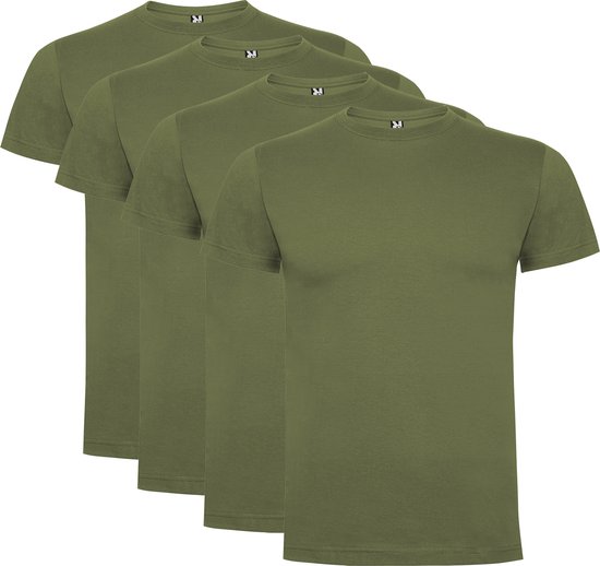 Pack de 4 t-shirts vert armée Roly Dogo Premium taille L