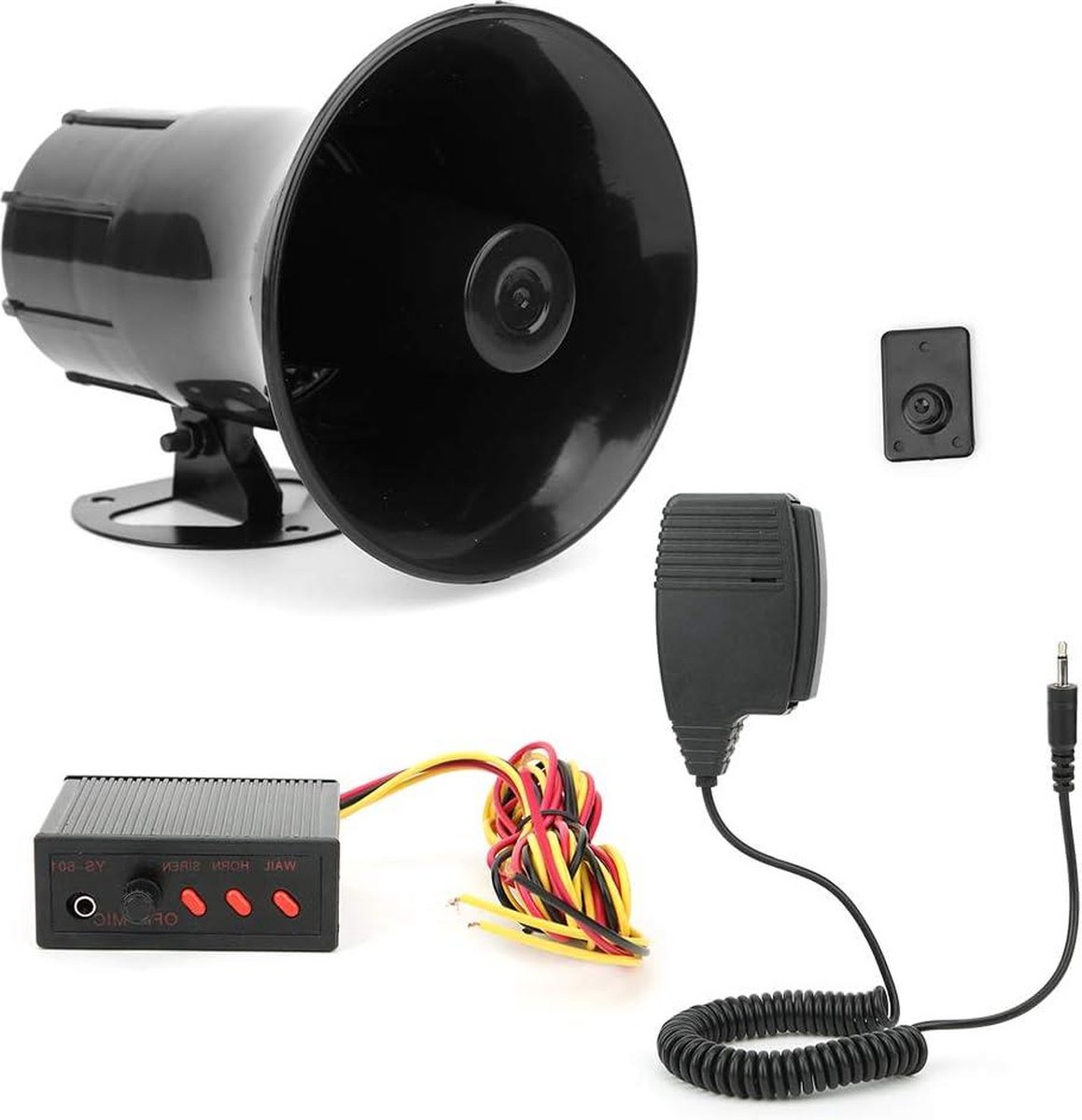 Universeel autoalarm Claxon sirene 3-toon geluid - Megafoon luidspreker 115dB 50W.