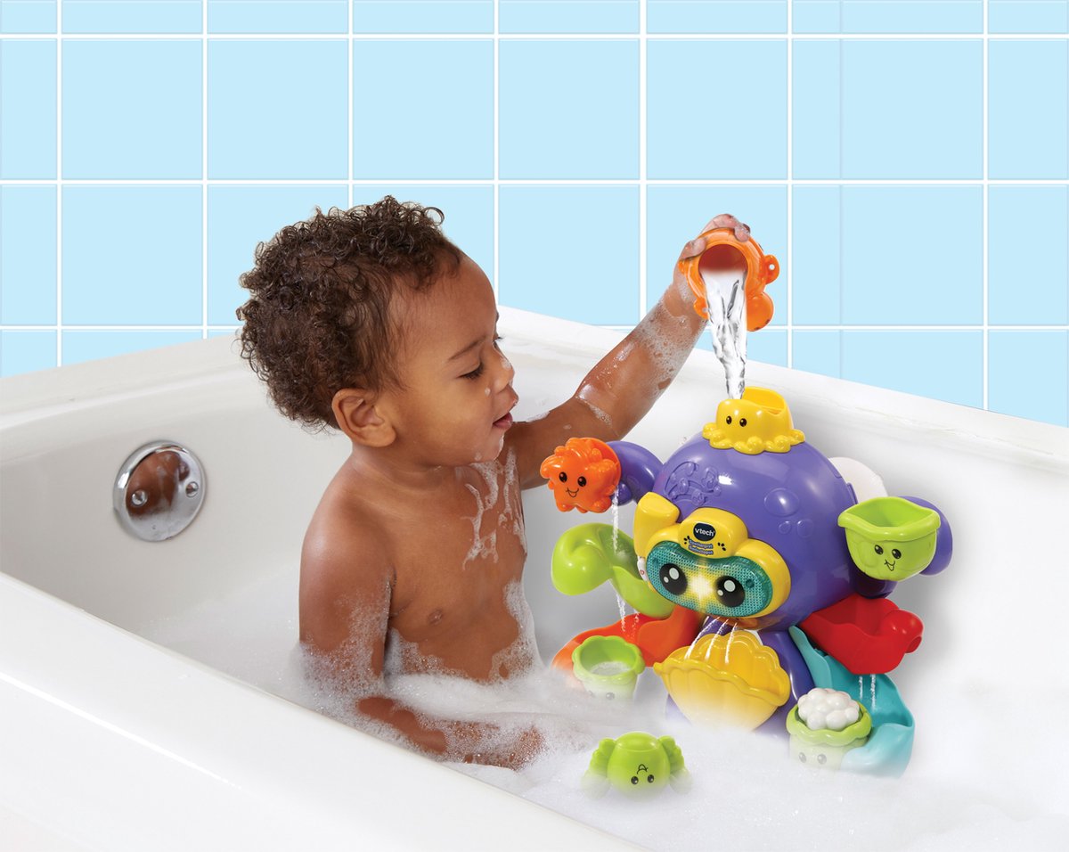VTech Spetterpret Badoctopus - Badspeeltjes - Badspeelgoed Baby - Rustgevende Melodietjes & Liedjes - Cadeau - Speelgoed 1 tot 5 Jaar — afbeelding 3