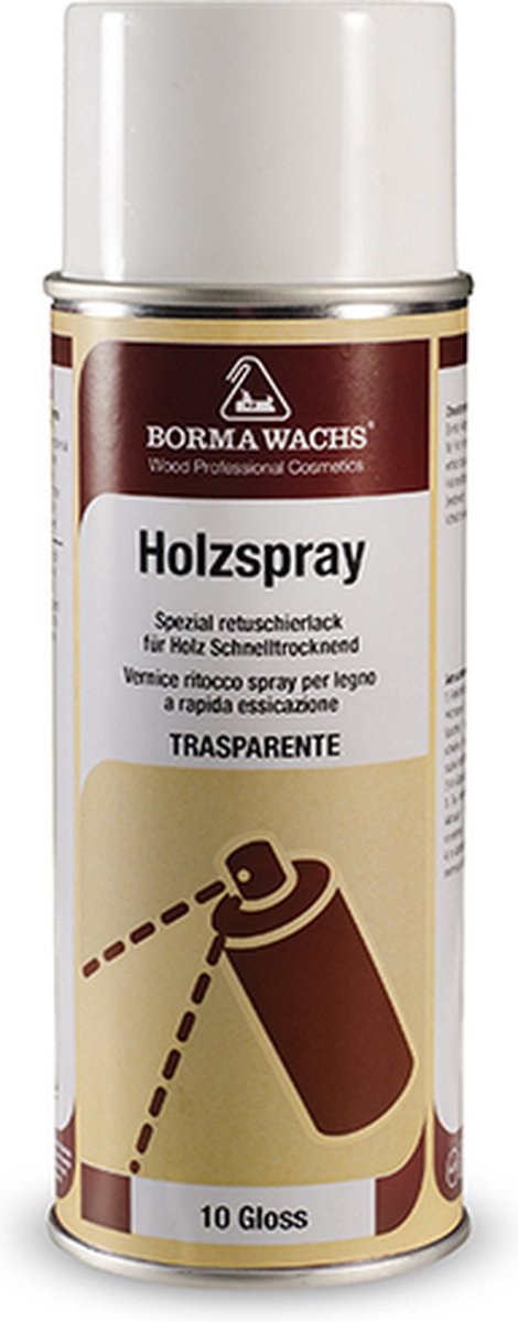 Borma Wachs Spuitbus lak voor meubels ZWART (kleur 60) ultra mat (0 GU)