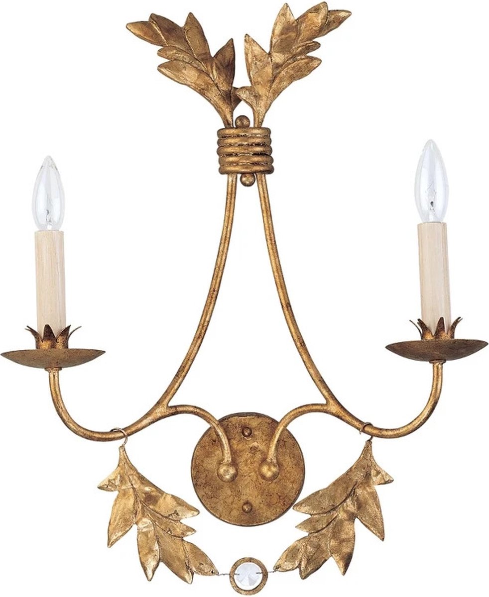 Flambeau LED Wandlamp Sweet Olive | 2X E14 Max 60W | Gilded Gold