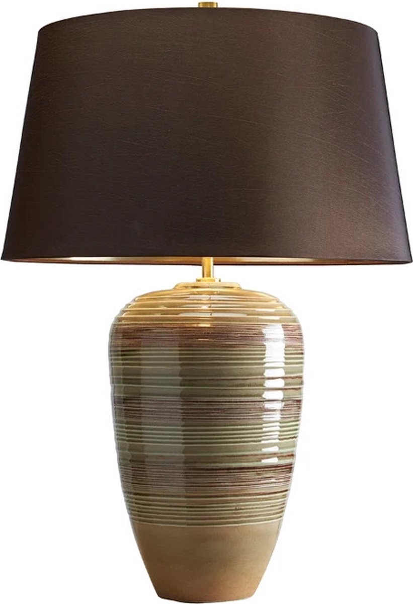 Elstead Lighting LED Tafellamp Demeter | 1X E27 Max 60W | Green and Brown Glaze