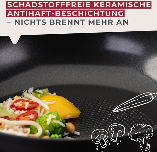 Poêle wok en aluminium, céramique ou acier inoxydable