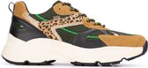 Posh by Poelman AYOKI Dames Sneakers - Zwart met bruine combinatie