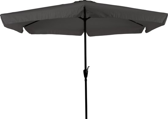 CUHOC Parasol met Volanten – Grijze Parasol – Parasol Stokparasol – 3m Parasol – Parasol met Molen – 6 Hoekige Parasol – Makkelijk in te draaien Parasol