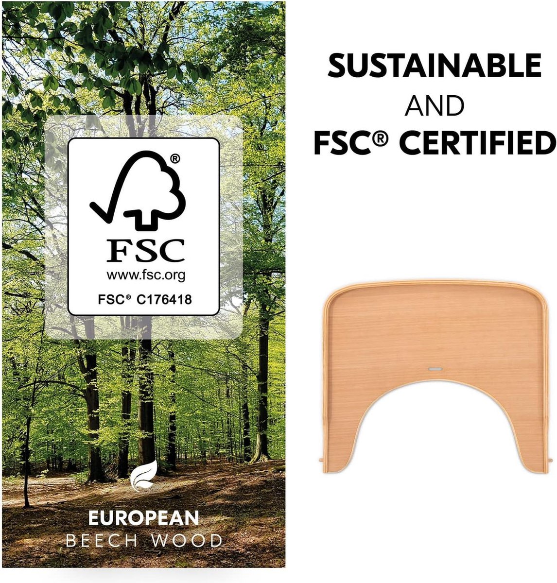 Hauck Hochstuhl Alpha , Dark grey, FSC® - schützt Wald - weltweit, Mit