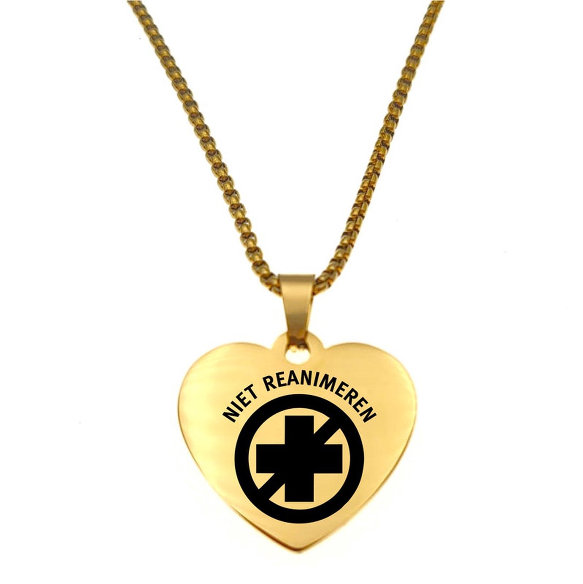 Ketting | Hart | RVS | Goud | Niet Reanimeren