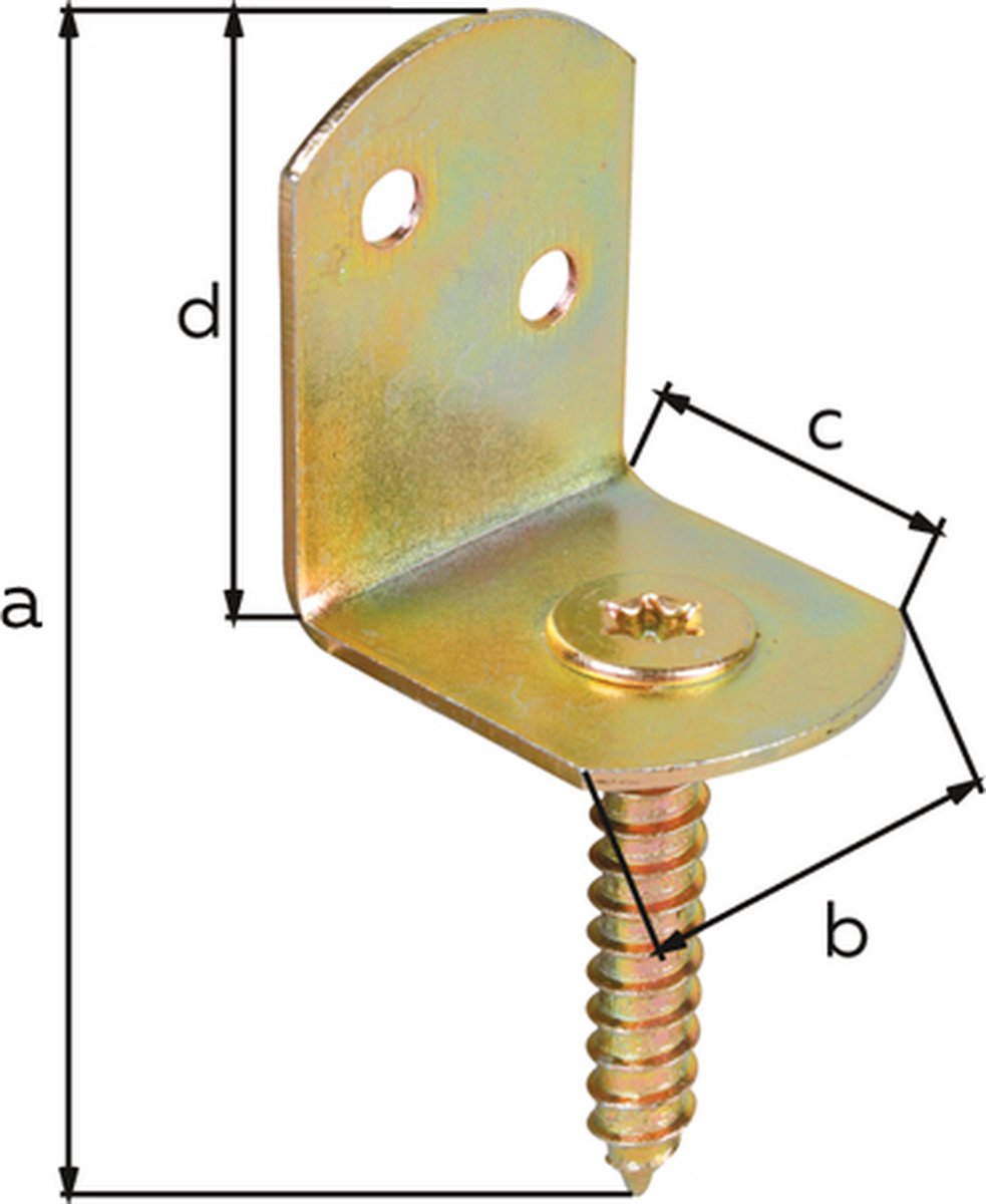 GAH Alberts Vlechtwerkschermhouder 83 x 32 x 30 x 38 mm galvanisch geel verzinkt L-vorm - 213442