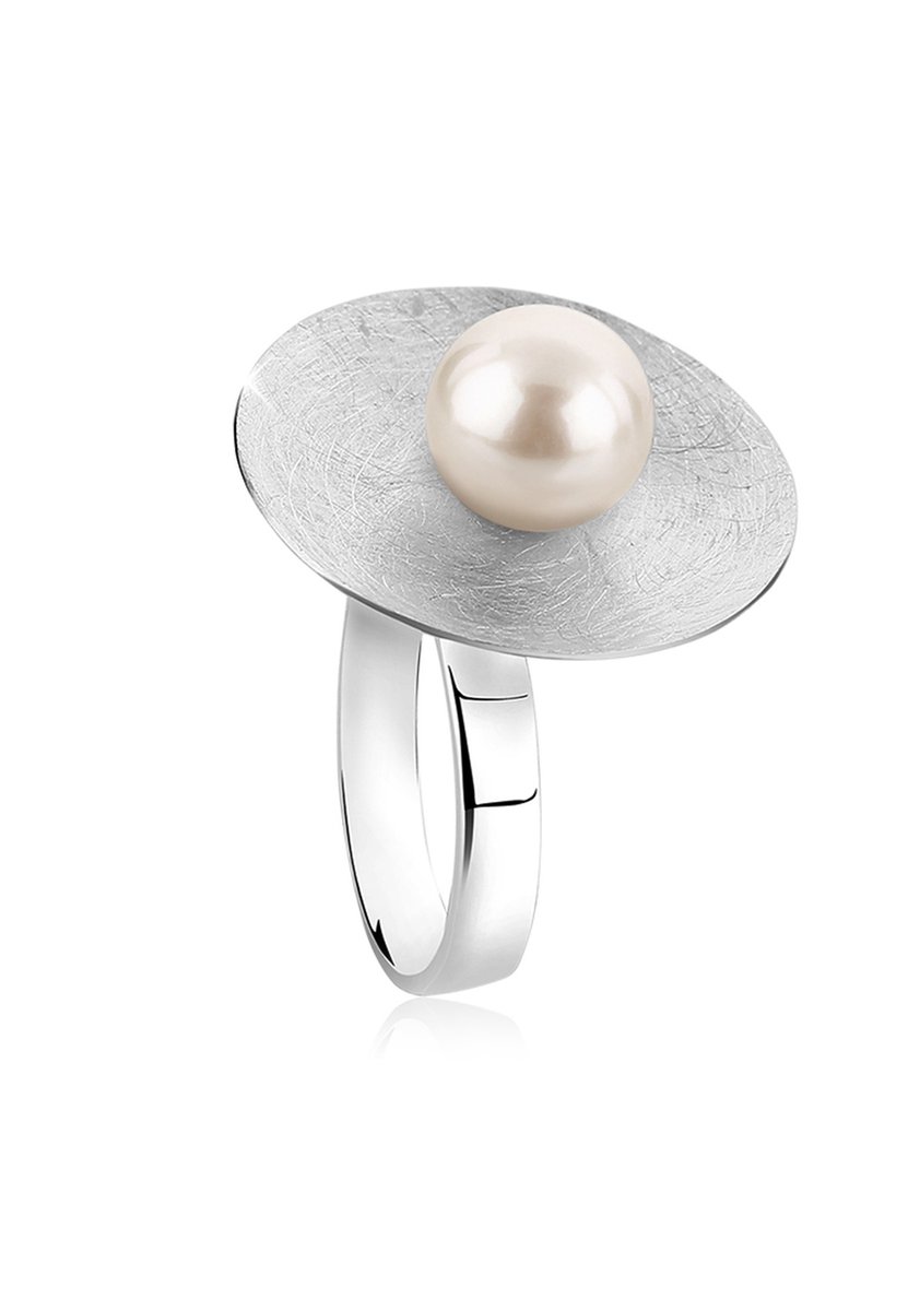 Nenalina - Ring - Kreis Muschelkernperle Gebürstet 925er Silber - Dames