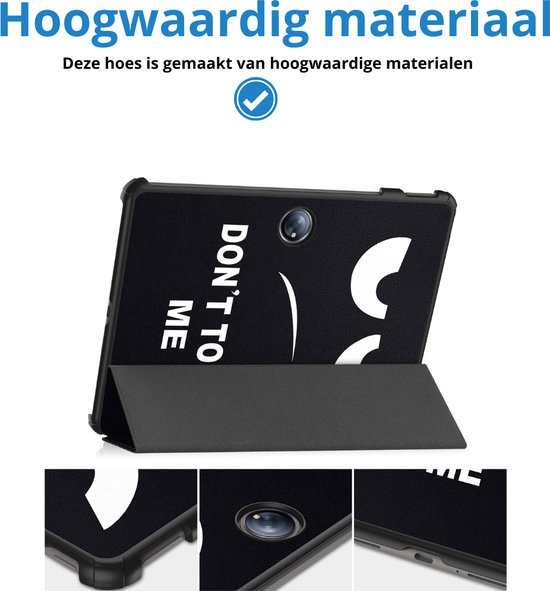 Case2go - Housse de tablette adaptée à OnePlus Pad 2 (2024)/ OnePlus Pad Pro - Housse à trois volets - Fonction Auto/Réveil - Don't Touch Me