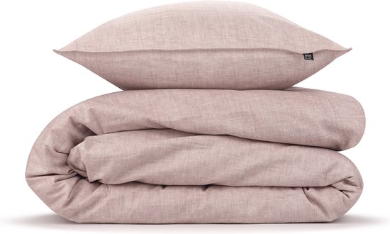 Zohome Dekbedovertrek Lino - Shell Nude - Dekbedovertrek 260x200/220cm - 100% Katoen - Linnen Look - Lits Jumeaux Extra Breed van Merkloos — afbeelding 4